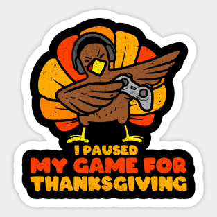 Happy Thanksgiving Gamer Turkey Video Game Lovers Kids Boys Sticker